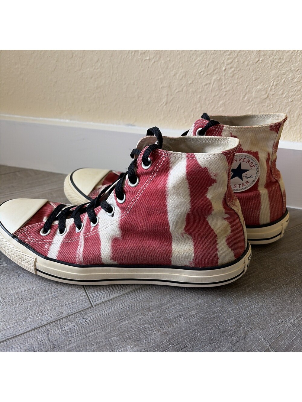 Converse Chuck Taylor All Star Hi Shoes | Red and White Tie-Dye| Authentic Rare